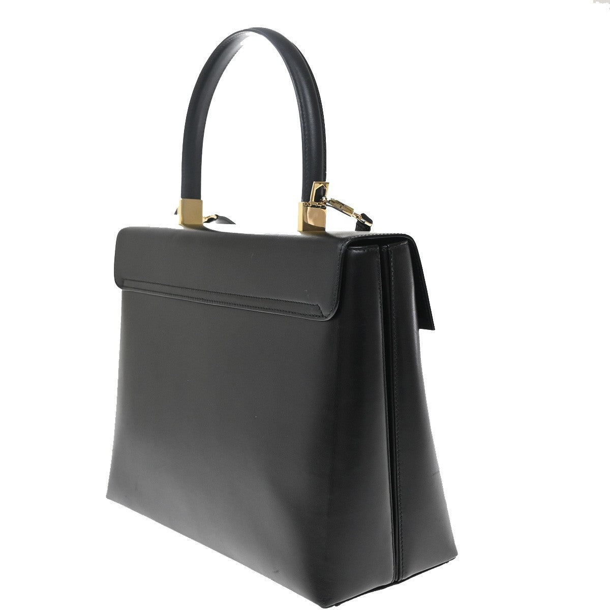 SALVATORE FERRAGAMO Gancini Mini 2Way Shoulder Hand Bag Leather Black 85RF871