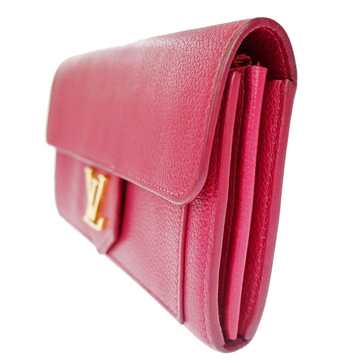 LOUIS VUITTON Portefeuille Lockme Long Wallet  Leather Fuchsia M61277 65EA270