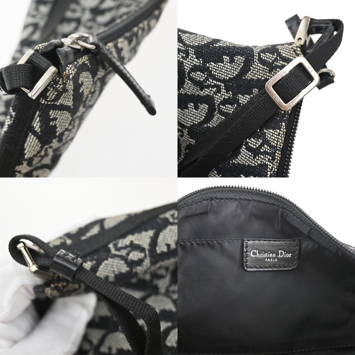 Christian Dior Monogram Shoulder Bag Pochette Black Italy 15SA074