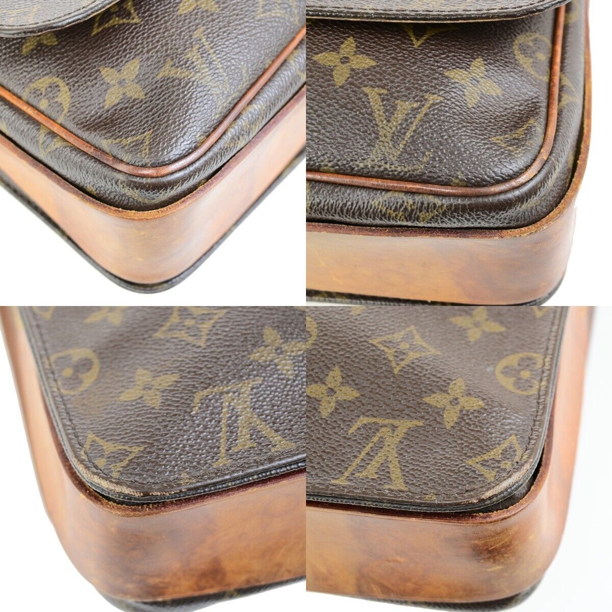 LOUIS VUITTON Cartouchiere GM Shoulder Bag Monogram Leather Brown M51252 64FB308