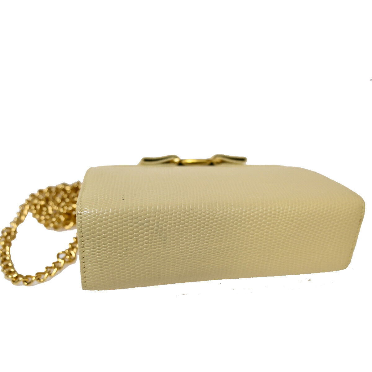 SALVATORE FERRAGAMO Vara Chain Mini Shoulder Bag Embossing Leather BE 68YE350