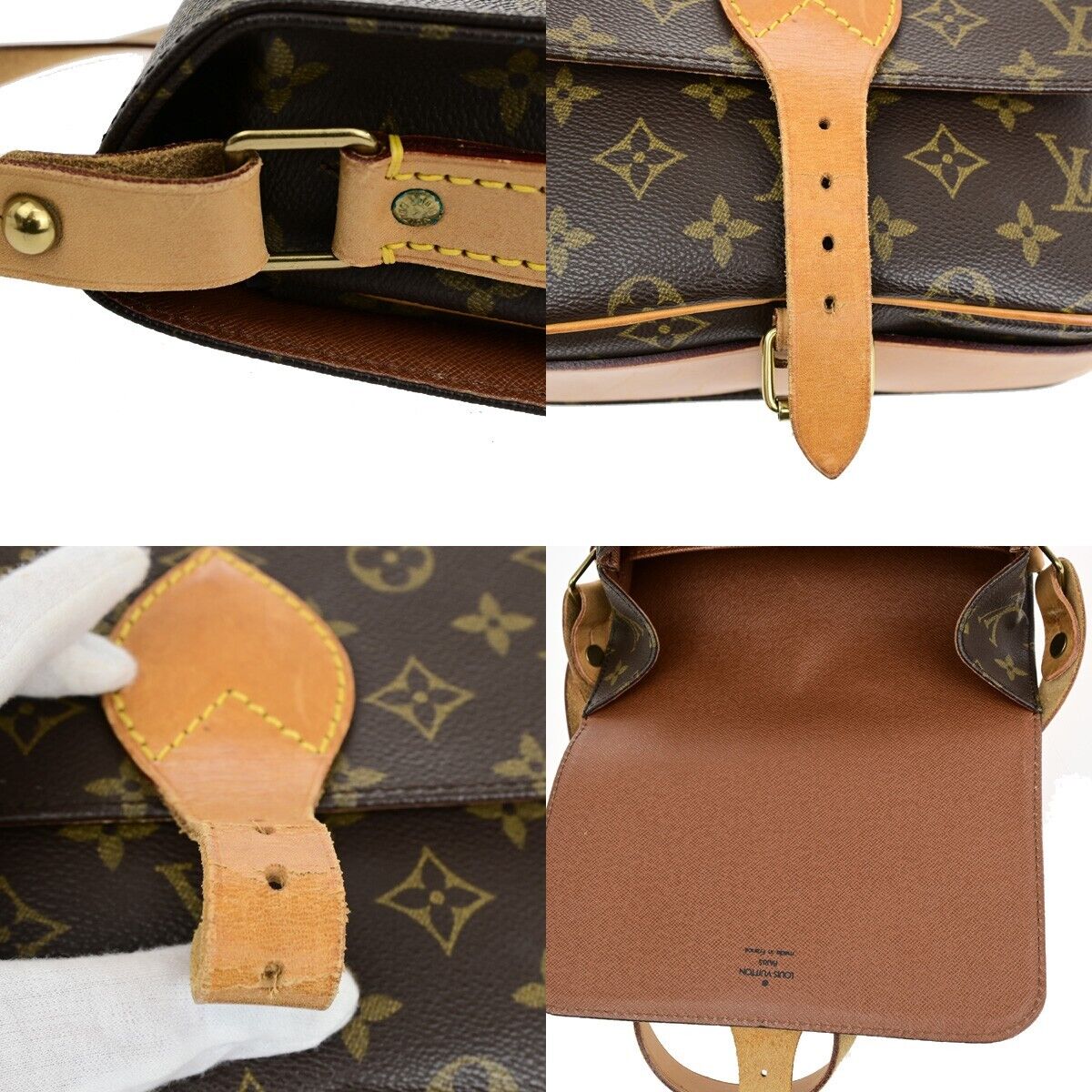 LOUIS VUITTON Cartouchiere MM Shoulder Bag Monogram Leather Brown M51253 81SJ036