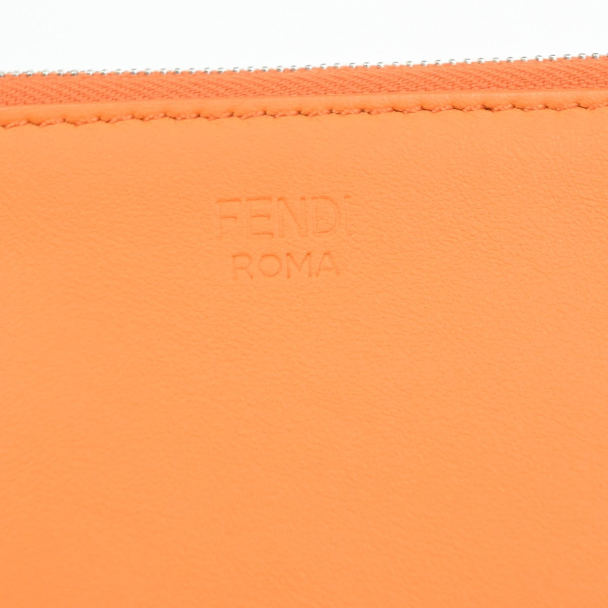 FENDI 3 Set Clutch Pouch Bag Leather Orange Pink Black SHW 34TA570