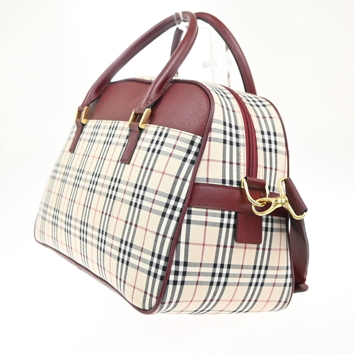 BURBERRY Nova Check Pattern 2way Shoulder Hand Bag Canvas Leather BE RD 75RL822