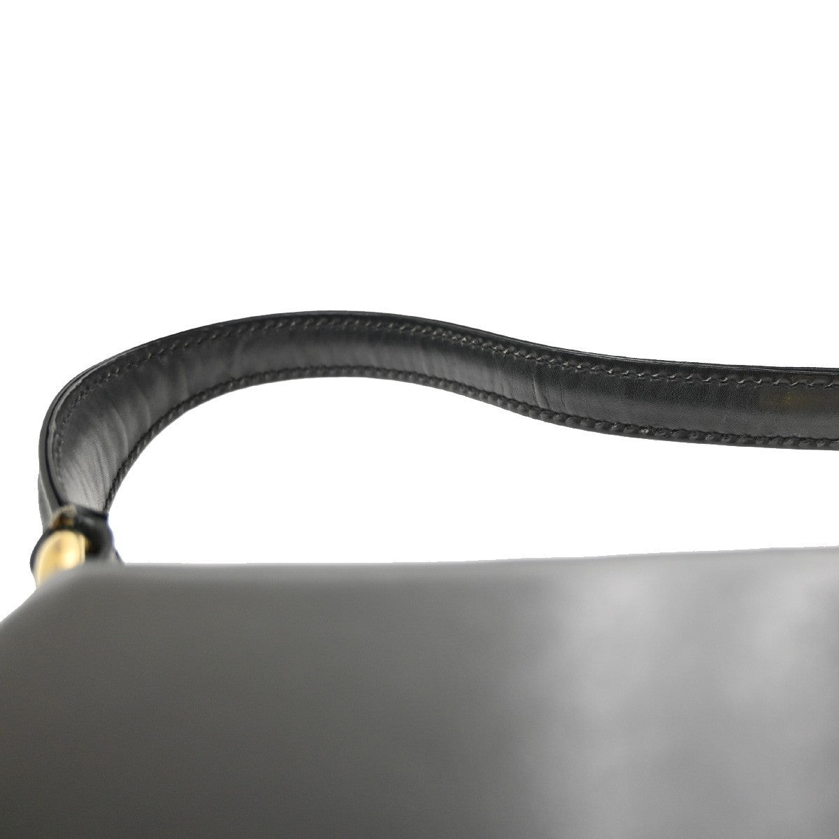 GUCCI Top Handle Hand Bag Leather Black GHW Italy 85TA438