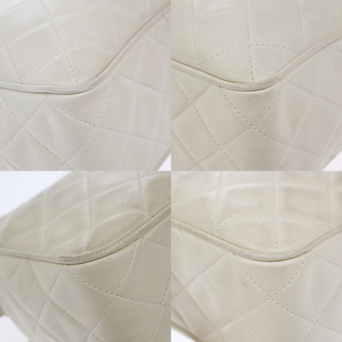 CHANEL CC Matelasse Chain Mini Shoulder Bag Leather White GHW Vintage 59RP109