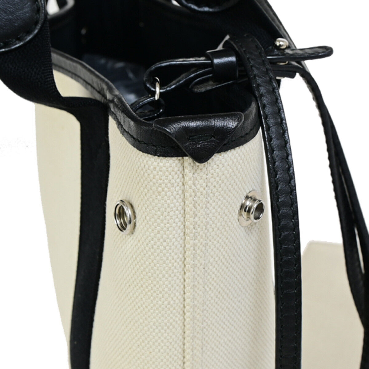 BALENCIAGA Navy Cabas XS 2Way Shoulder Hand Bag Canvas Leather WE BK 88YG007