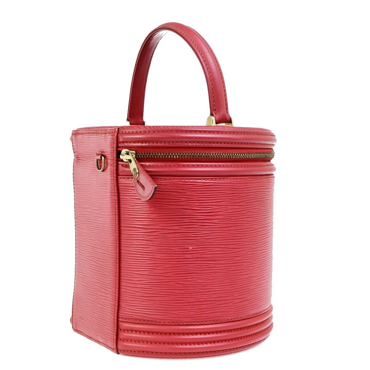 LOUIS VUITTON LV Logo Cannes Hand Vanity Bag Epi Leather Red M48037 31EC931