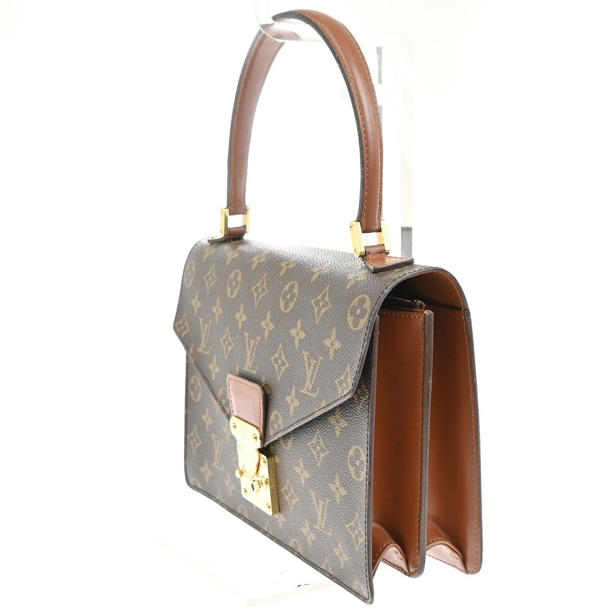 LOUIS VUITTON Concorde Hand Bag Monogram Leather Brown France M51190 70KC476