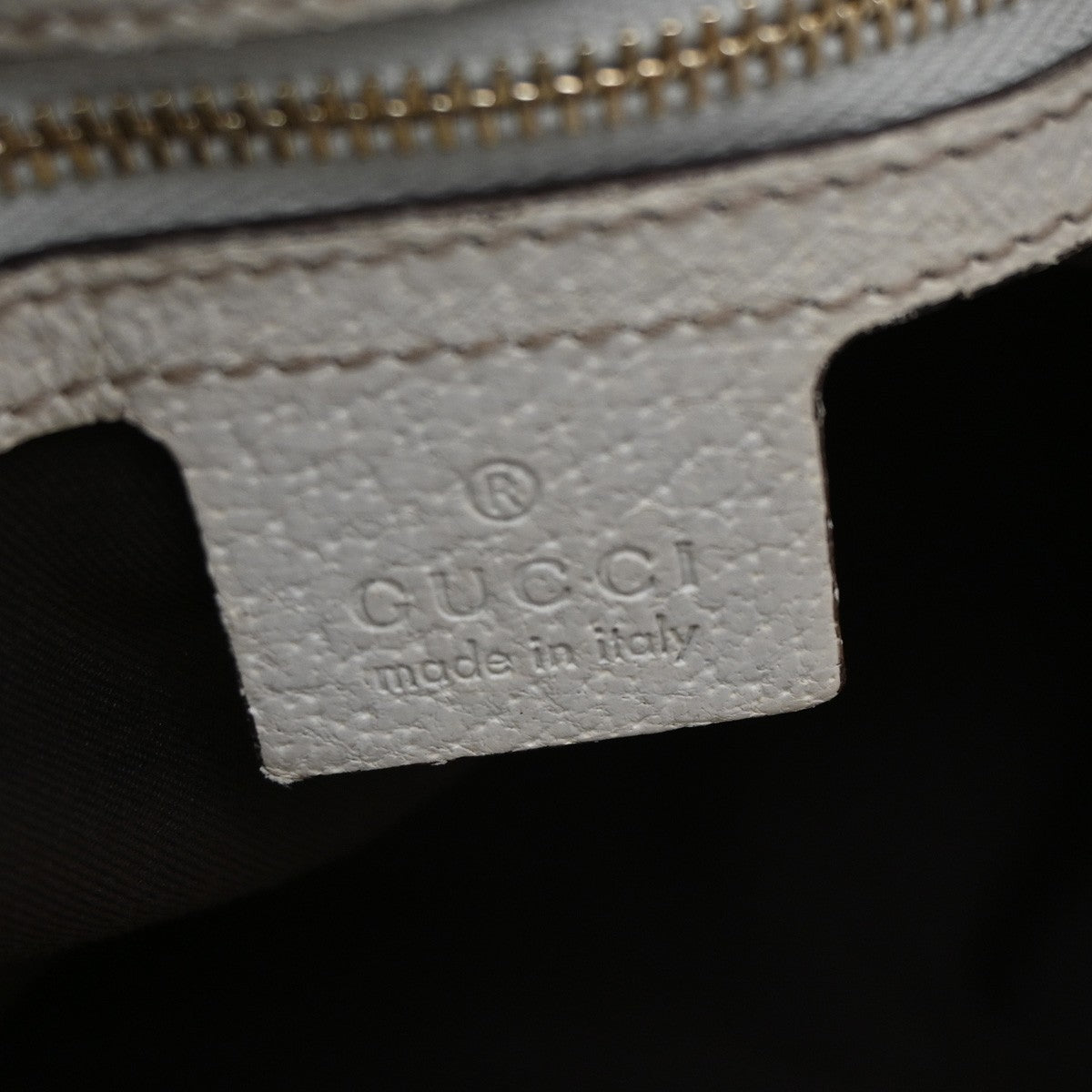 GUCCI GG Pattern Charmy Handbag Canvas Leather Beige GHW Italy 86DA225