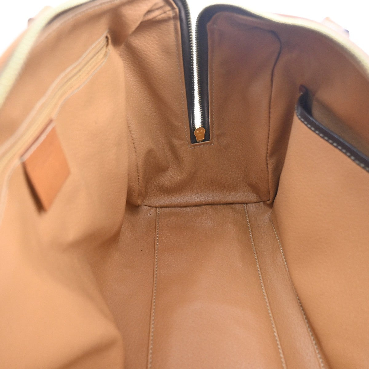 CELINE Logo Macadam Pattern Hand Bag PVC Leather Brown GHW Italy 69KC201