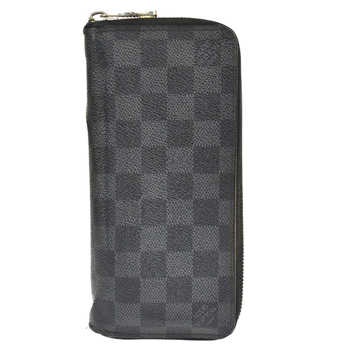 LOUIS VUITTON Zippy Wallet Vertical Damier Graphite Leather BK N63095 66SH075