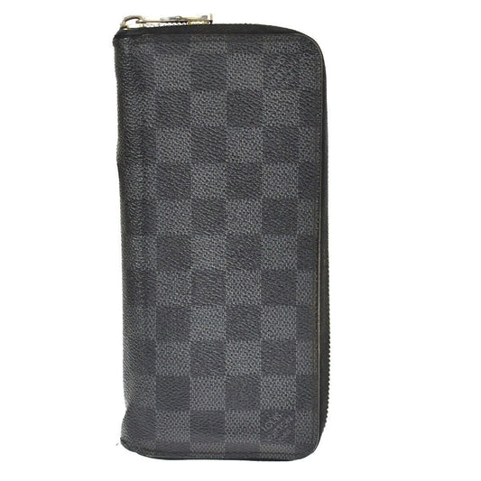 LOUIS VUITTON Zippy Wallet Vertical Damier Graphite Leather BK N63095 66SH075