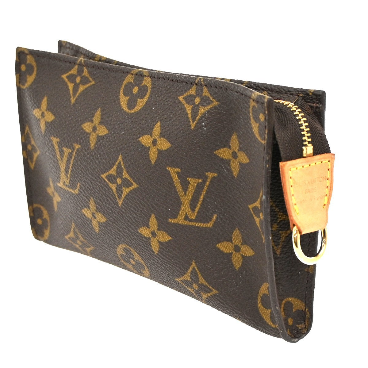 LOUIS VUITTON Logo BUCKET PM Pouch Bag Monogram Leather Brown France 04KC276