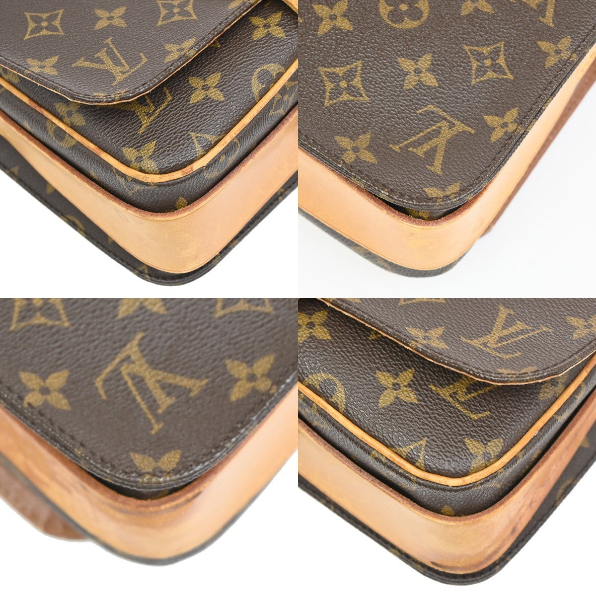 LOUIS VUITTON Cartouchiere MM Shoulder Bag Monogram Leather Brown M51253 31PA040