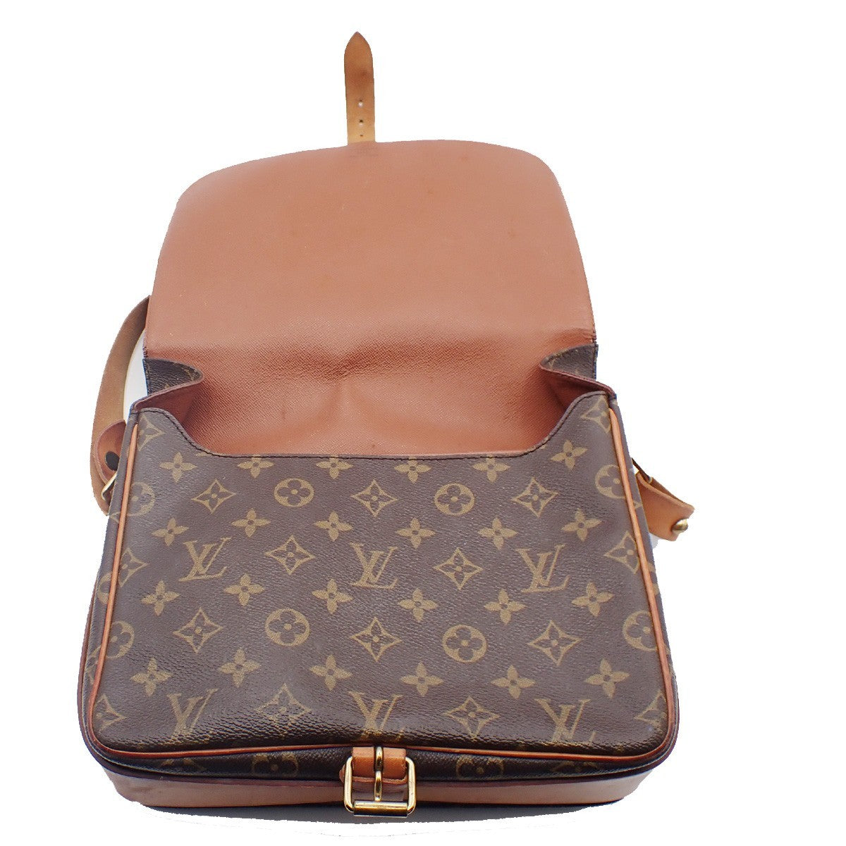 LOUIS VUITTON Cartouchiere GM Shoulder Bag Monogram Leather Brown M51252 32KC955