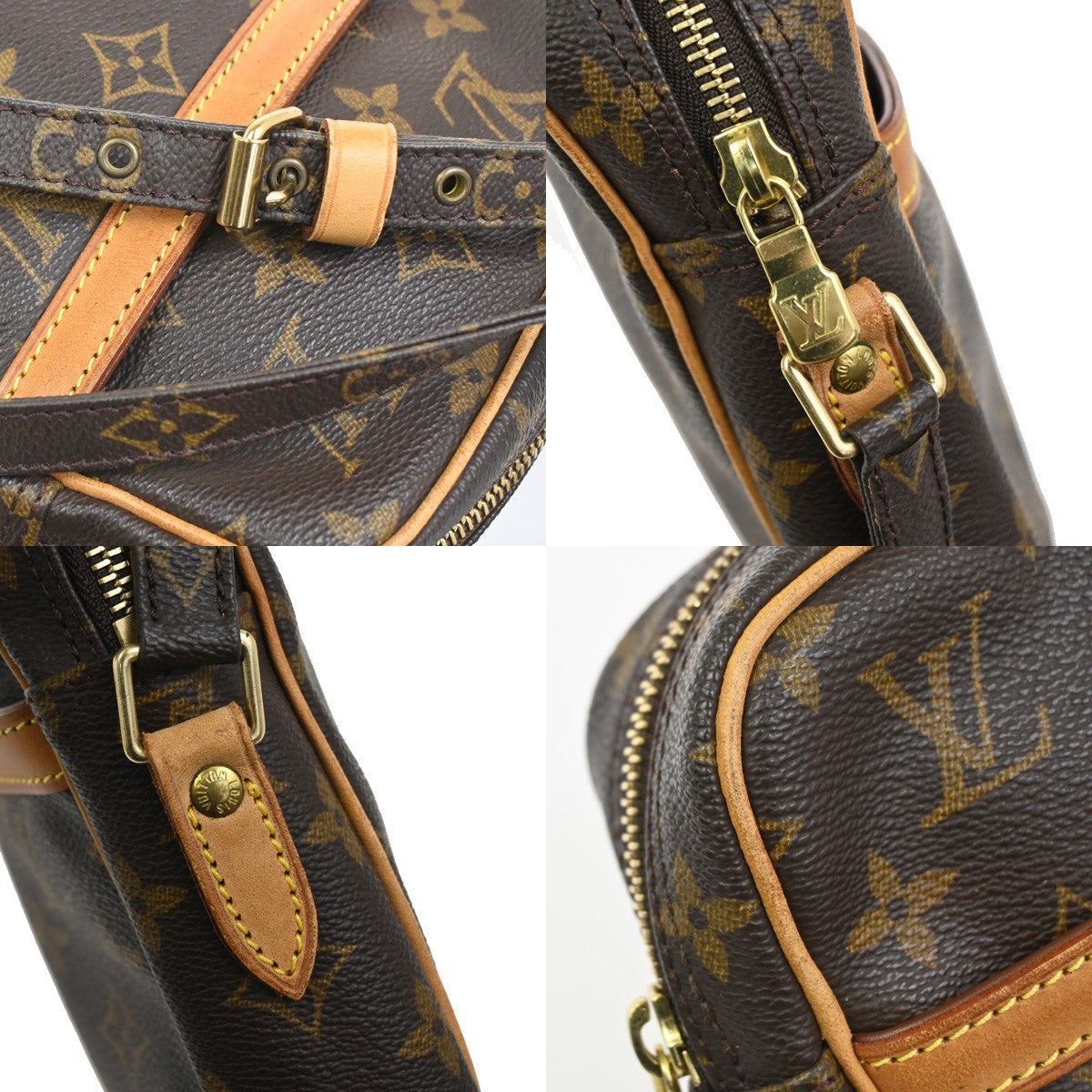 LOUIS VUITTON Danube Shoulder Bag Monogram Leather Brown USA M45266 11CA836