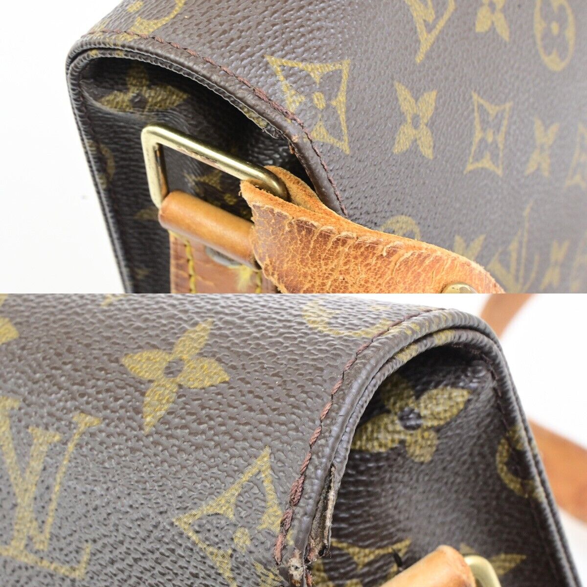 LOUIS VUITTON Cartouchiere GM Shoulder Bag Monogram Leather Brown M51252 61ED503