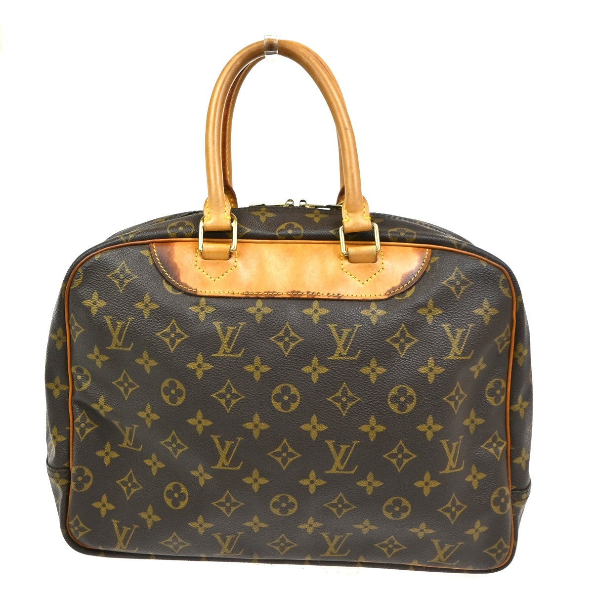 LOUIS VUITTON LV Logo Deauville Hand Bag Monogram Leather Brown M47270 31KC607