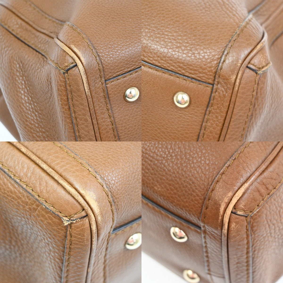GUCCI Logo Bamboo Shoulder Tote Bag Leather Brown GHW Italy 35KC218