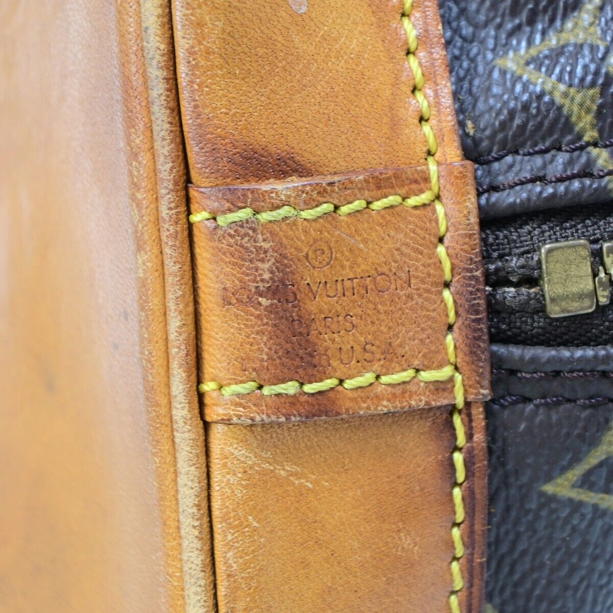 LOUIS VUITTON LV Logo Alma Hand Bag Monogram Leather Brown U.S.A. M51130 39EB645