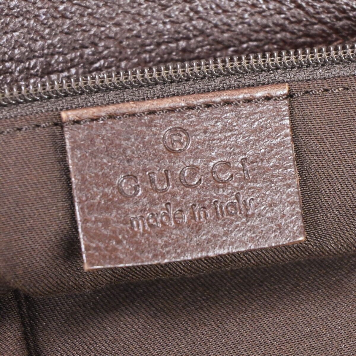 GUCCI Logo GG Pattern Shoulder Bag Canvas Leather Brown Silver Italy 61ED285