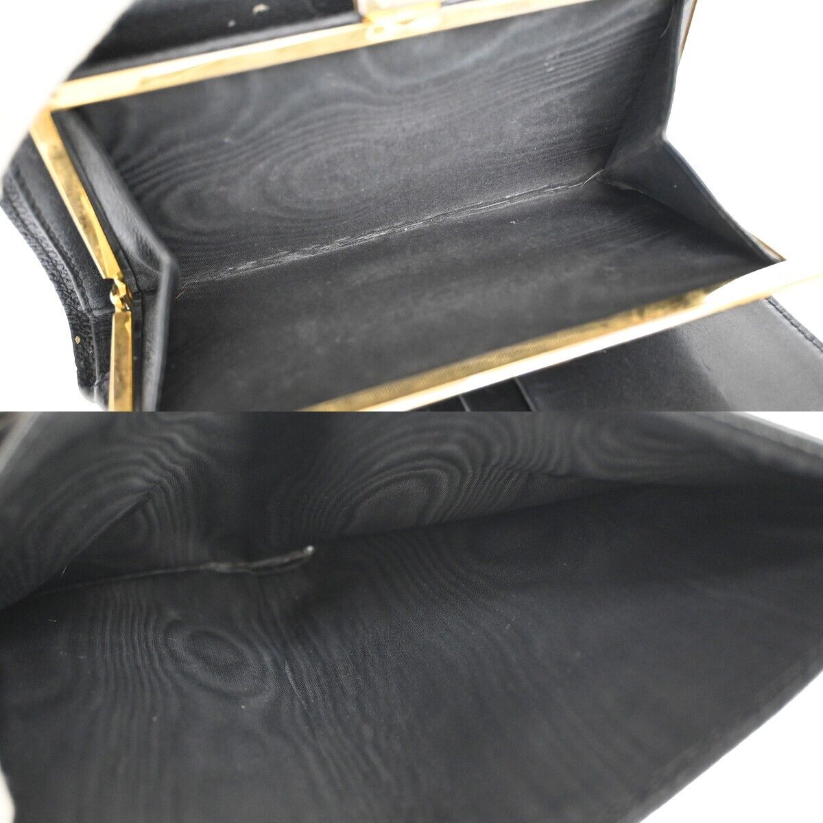 CHANEL CC Long Bifold Wallet Purse Caviar Skin Leather Black GHW Vintage 68YD942