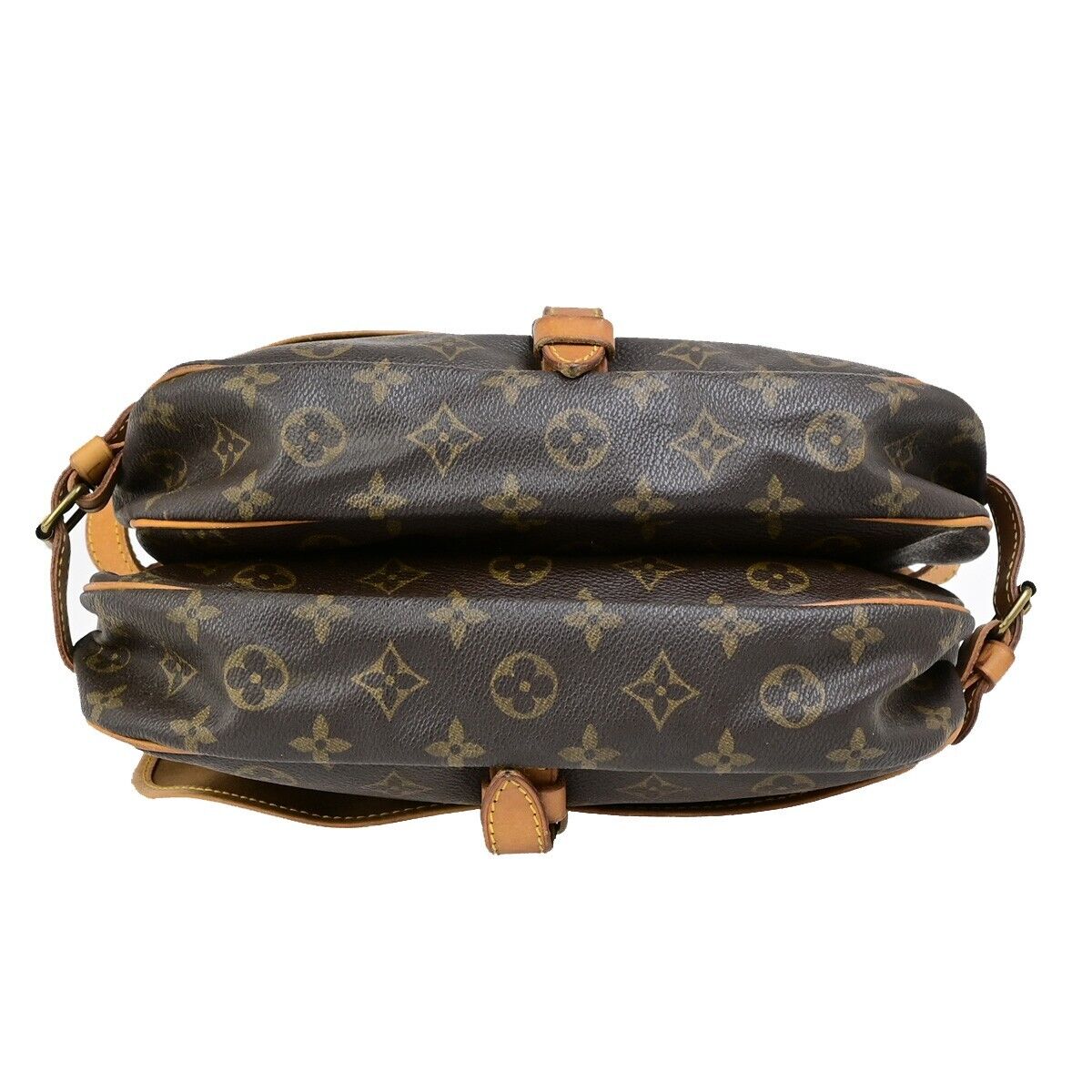 LOUIS VUITTON Logo Saumur 30 Shoulder Bag Monogram Leather Brown M42256 88ED062