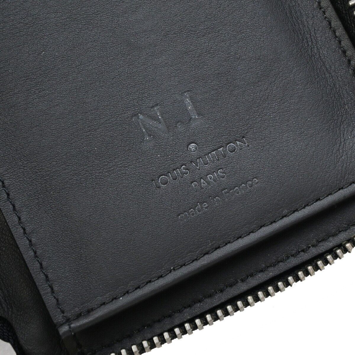 LOUIS VUITTON Zippy Wallet Vertical Damier Infini Leather Black N63548 68ED248