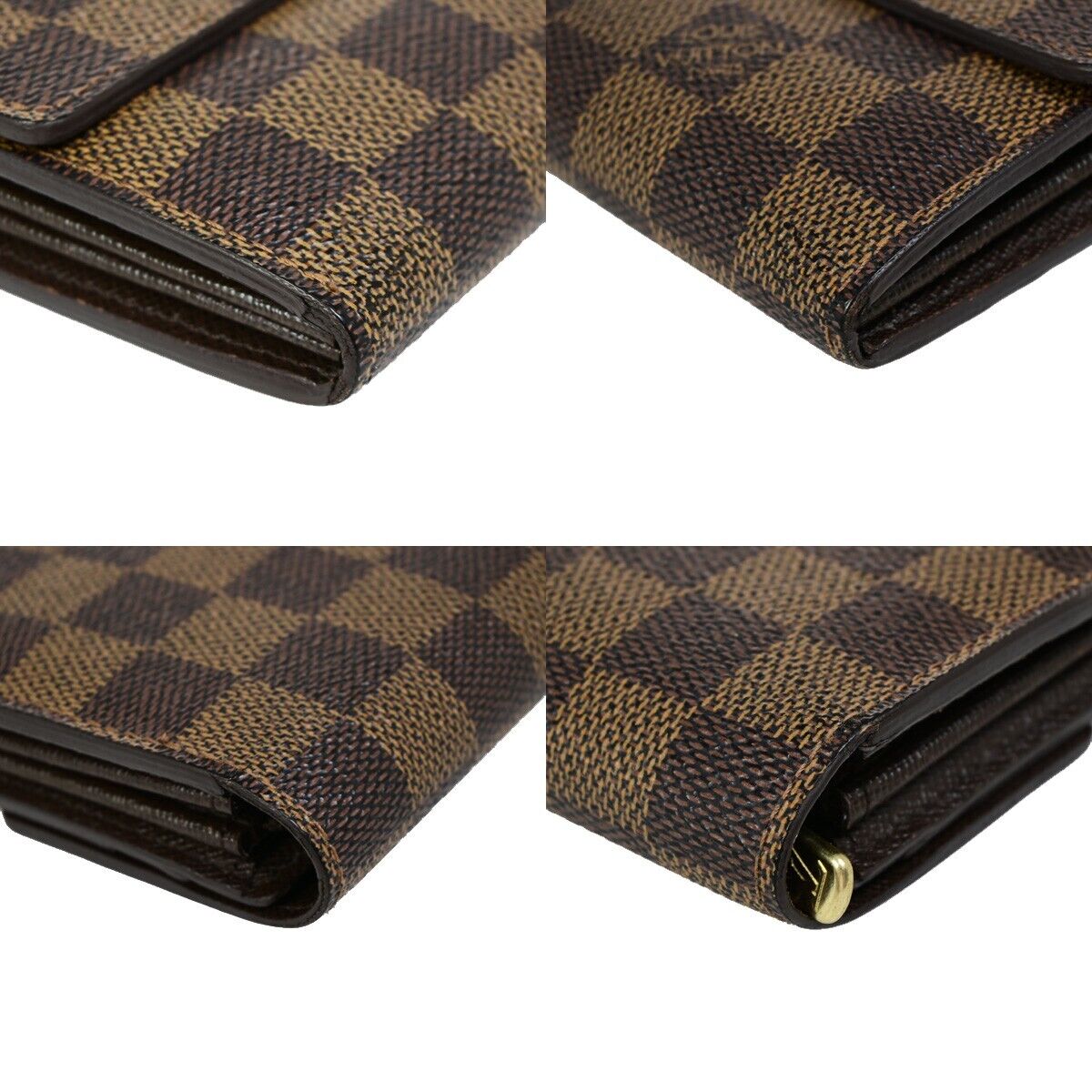 LOUIS VUITTON Credit Long Bifold Wallet Damier Leather Brown N61724 05EB294