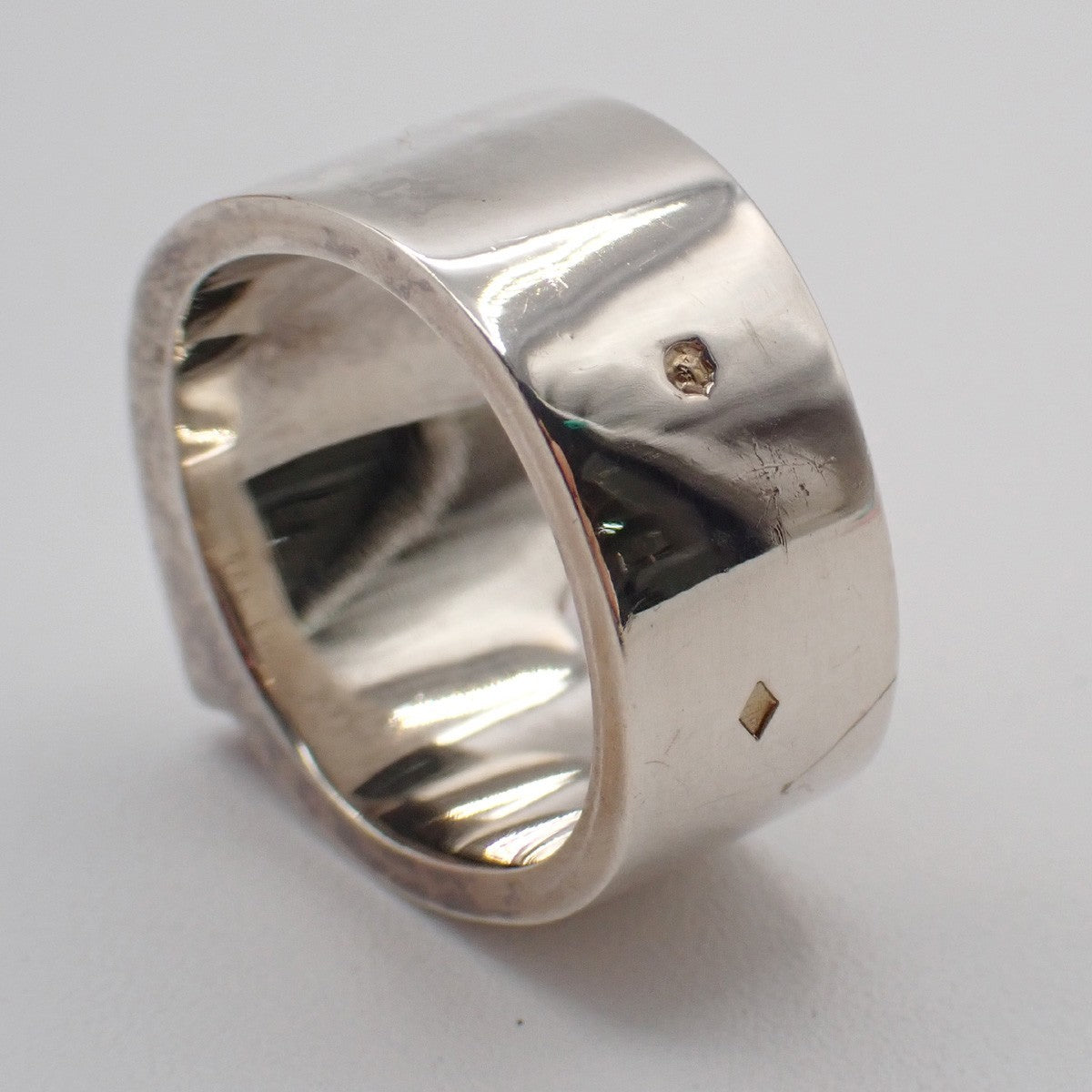 HERMES H Logo Candy Ring Size 53 Silver Ag 925 Red Accessory 32RP016