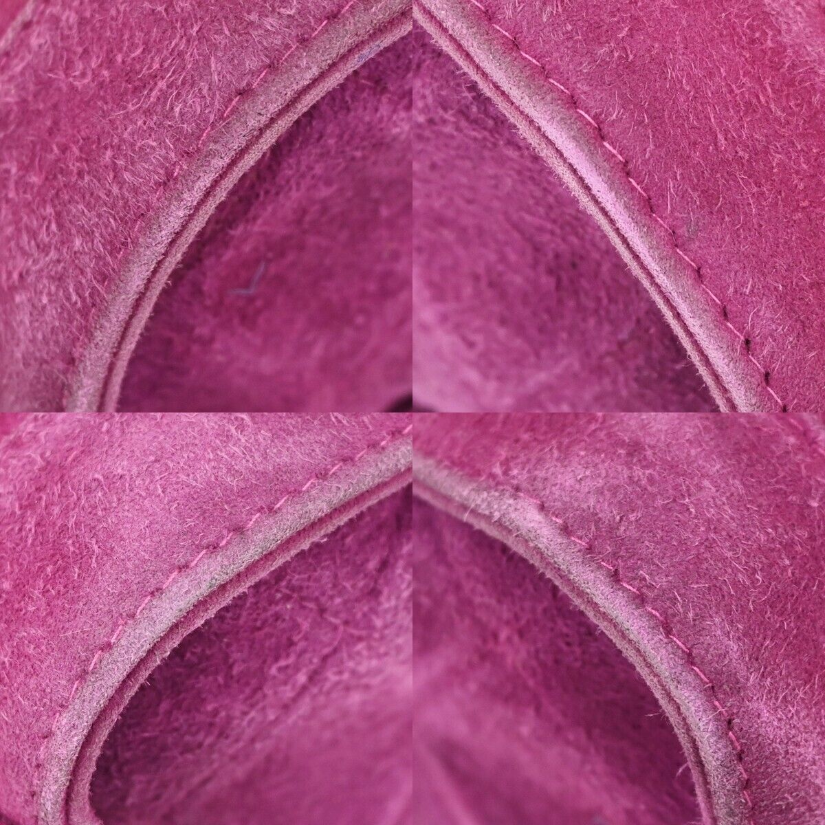 CHANEL CC Logo Fringe Shoulder Vanity Bag Suede Leather Purple Vintage 638HB349