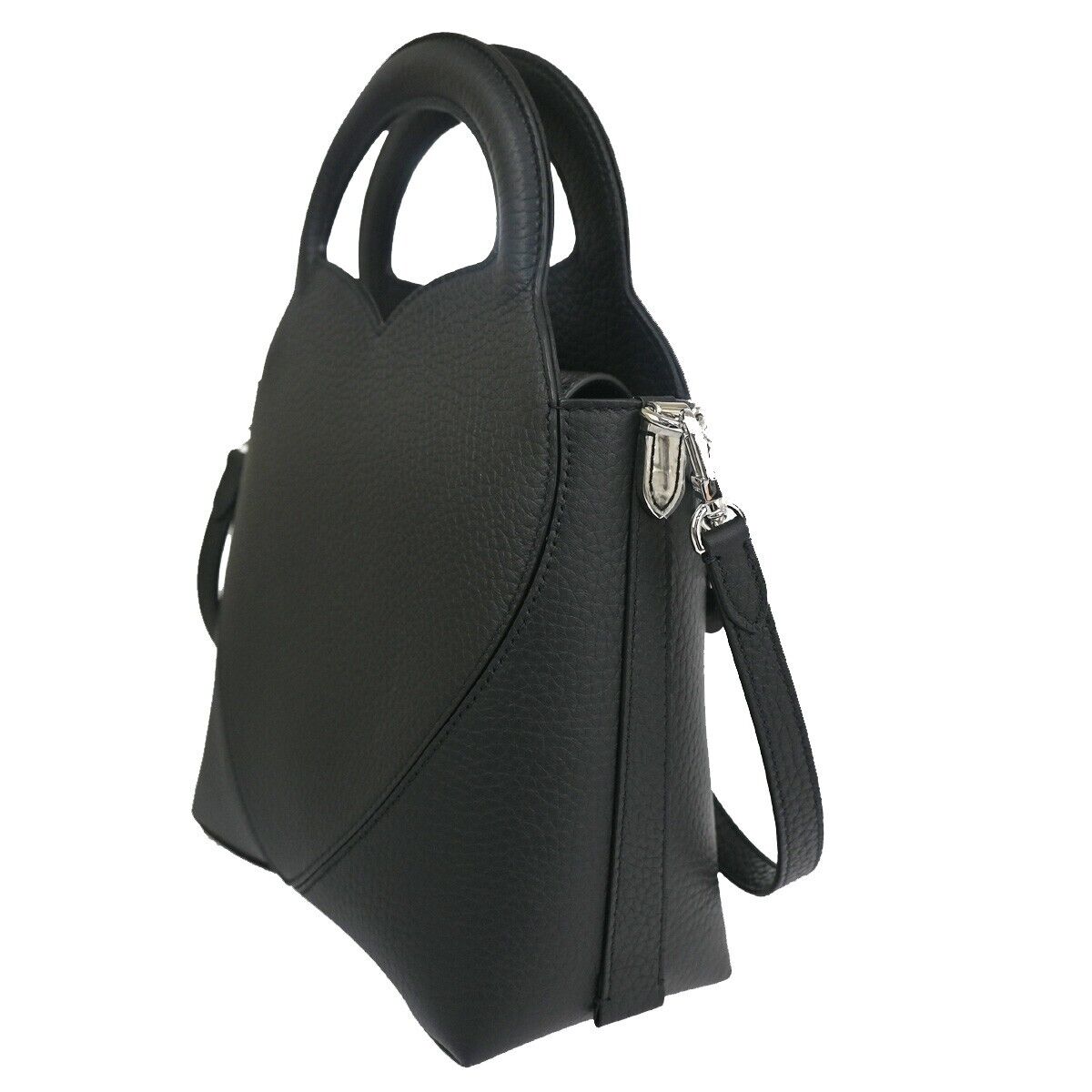 TIFFANY & CO. Return To Tiffany 2Way Hand Mini Tote Bag Leather Black 694RC853
