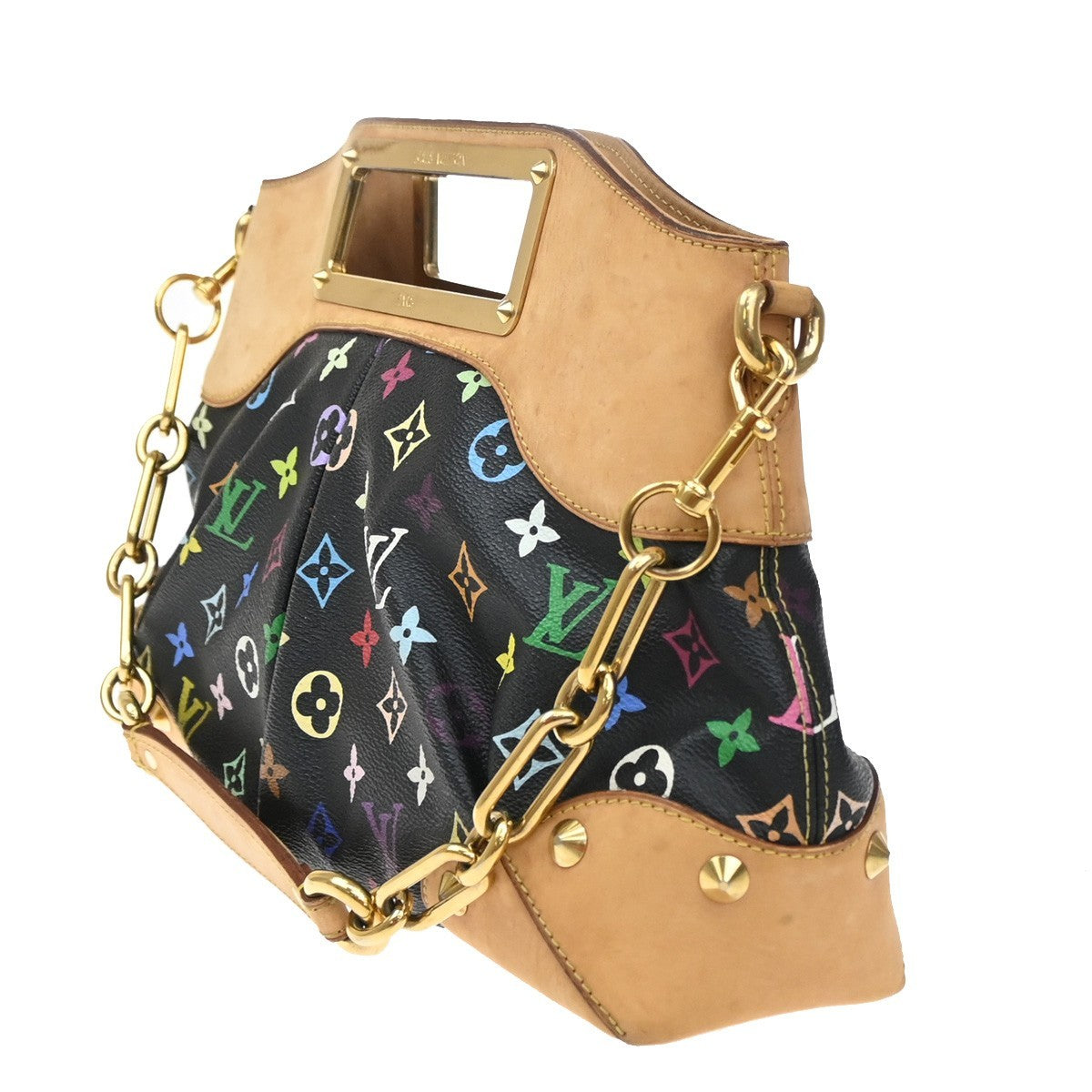 LOUIS VUITTON Judy MM Multicolor Monogram 2Way Chain Bag Black M40256 46SA092