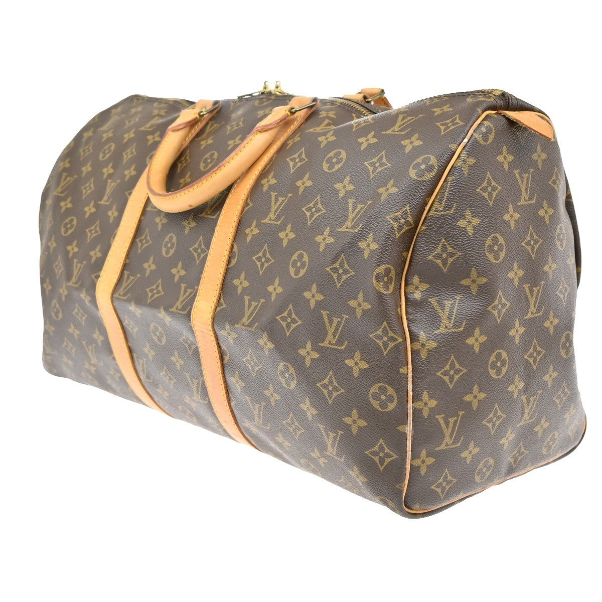 LOUIS VUITTON Keepall 50 Travel Hand Bag Monogram Leather Brown M41426 77KB300