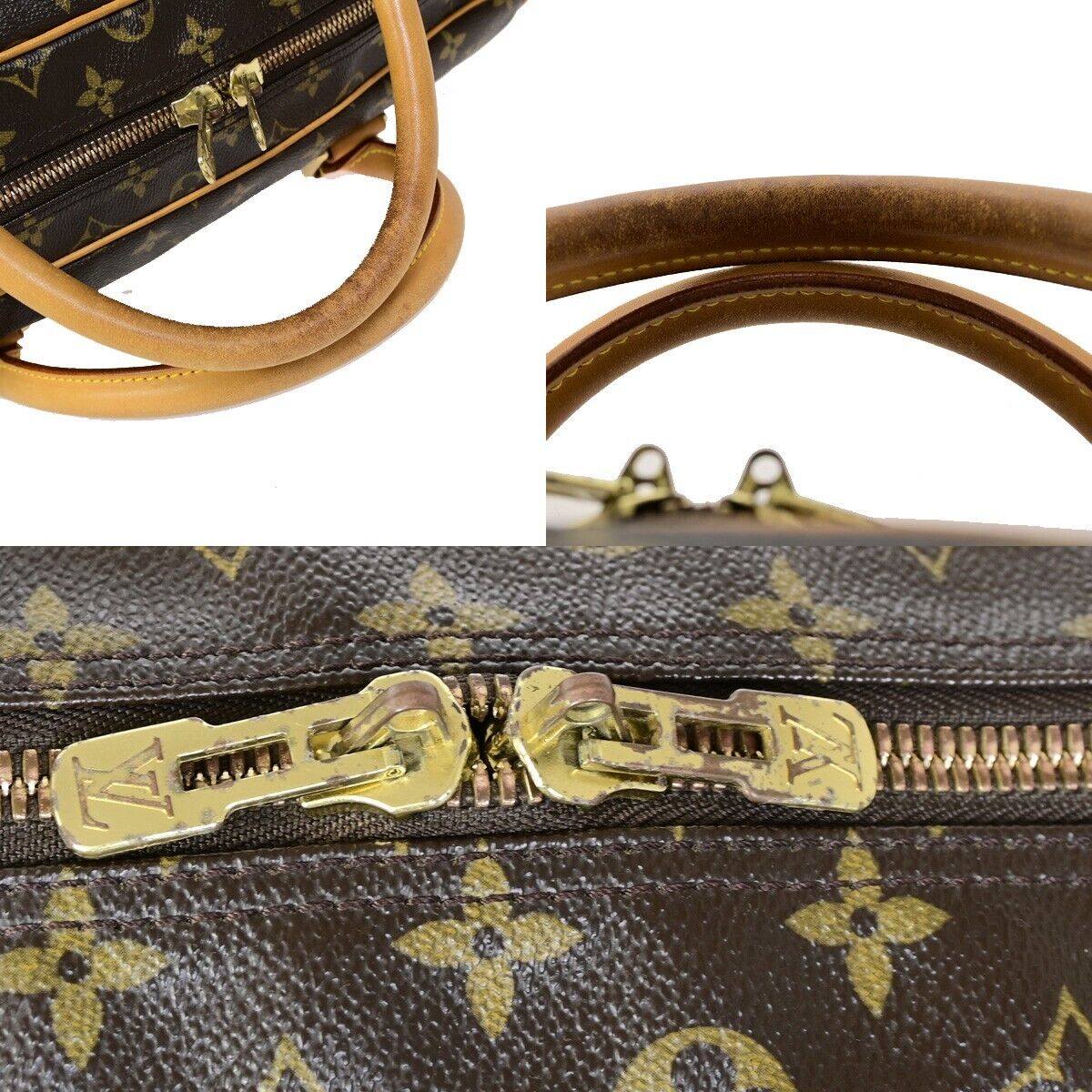 LOUIS VUITTON Carryall Travel Hand Bag Monogram Leather Brown M40074 22RF157