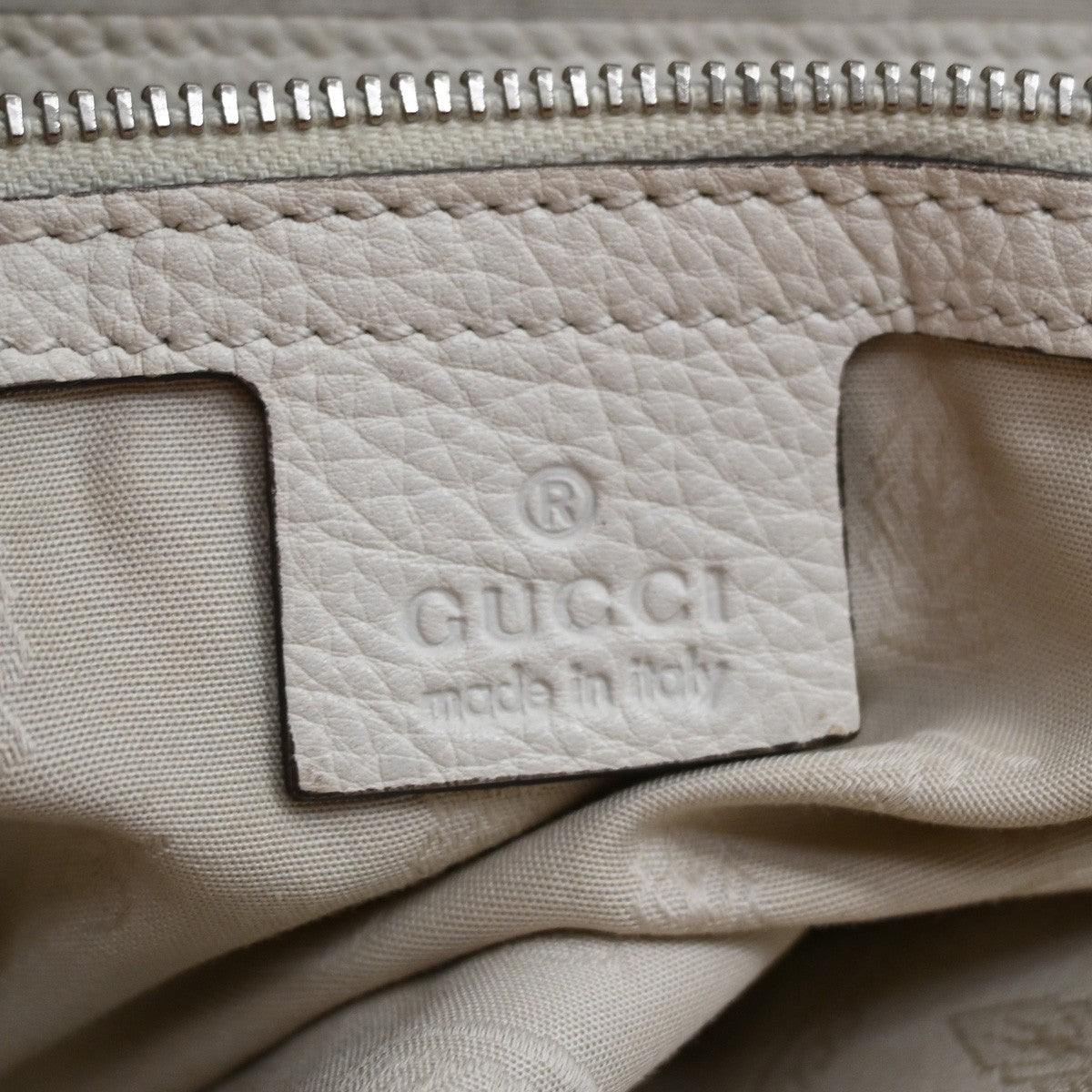GUCCI Logo GG Pattern Hand Tote Bag Bamboo Canvas Leather Beige Italy 70CA985