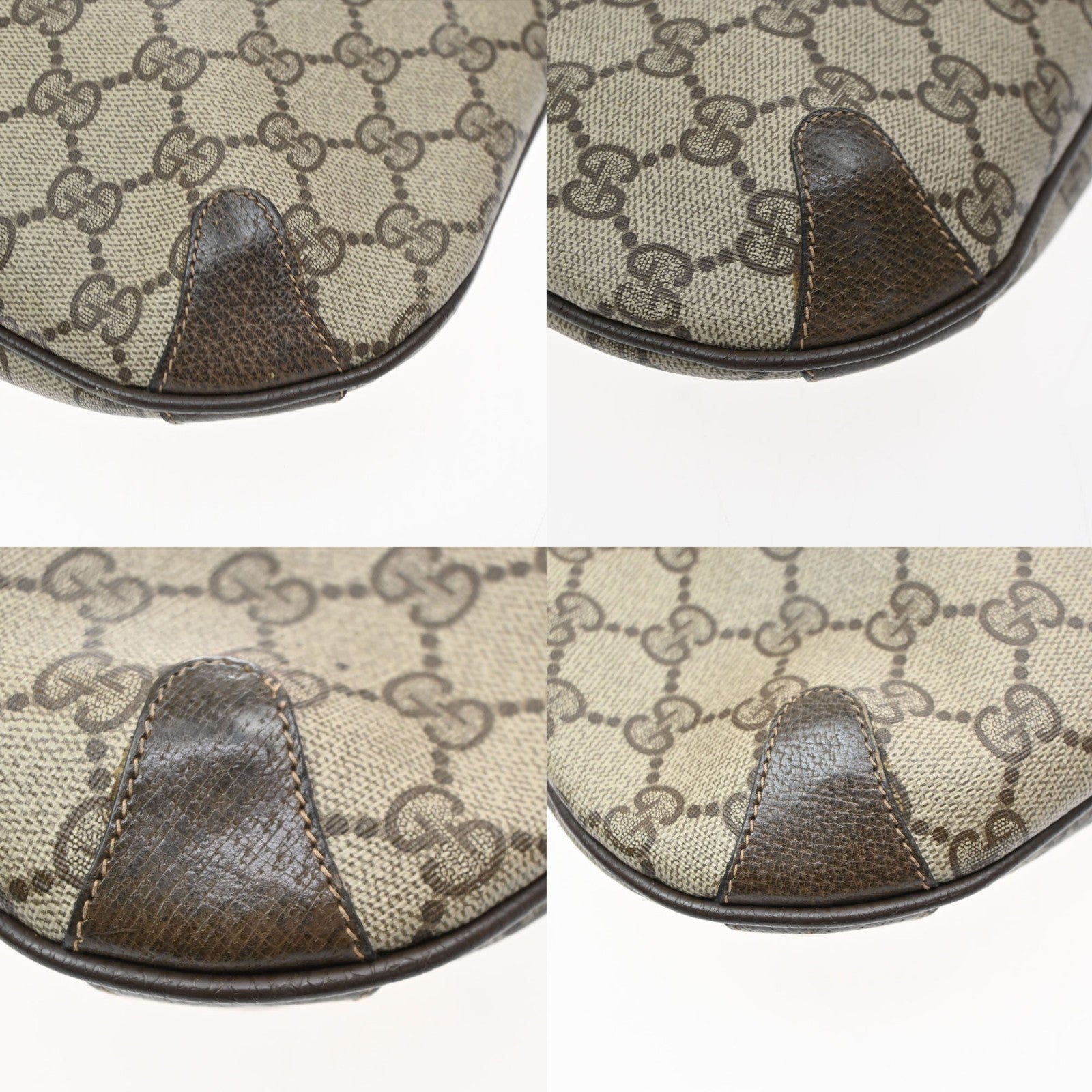 GUCCI Logo GG Pattern Sherry Shoulder Bag PVC Leather Brown Italy 61KD147