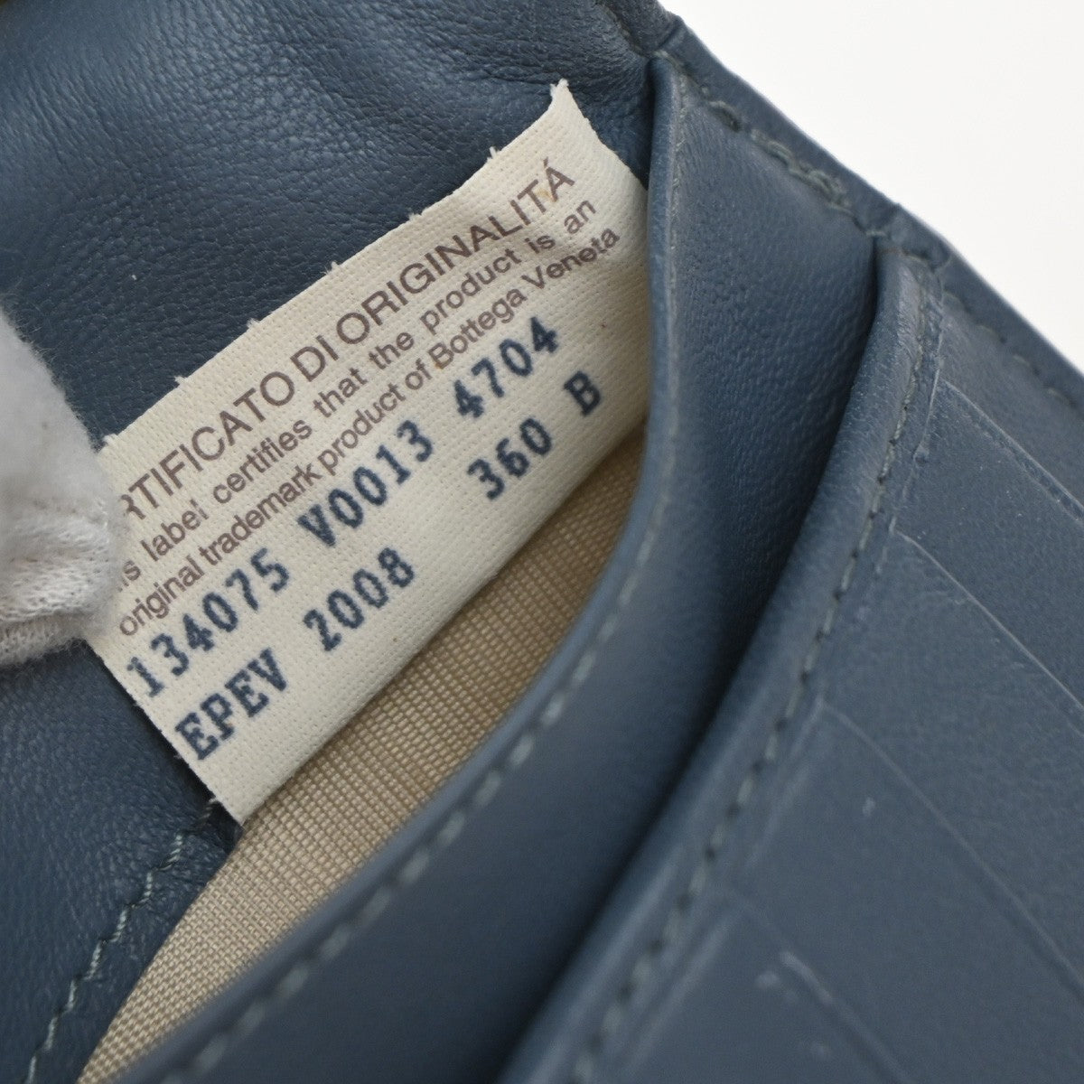 BOTTEGA VENETA Logo Intrecciato Long Bifold Wallet Leather Blue 67KP374