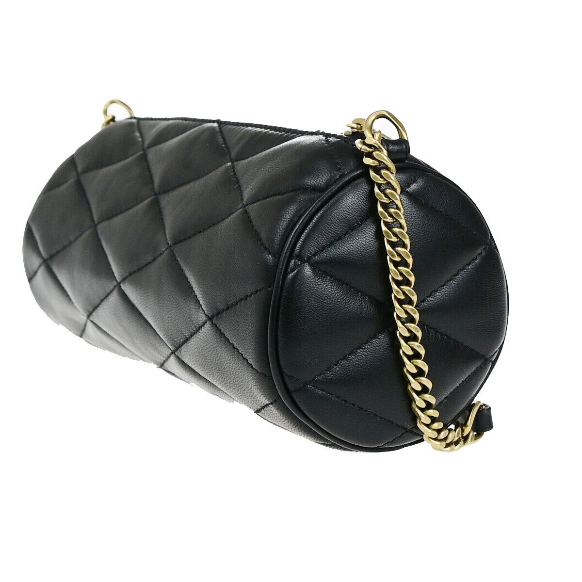 SAINT LAURENT YSL Logo Sade Small Cube Chain Hand Bag Leather Black GHW 660RK649