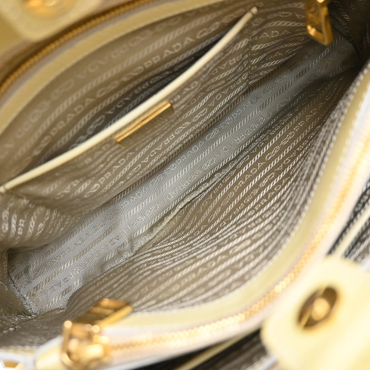 PRADA MILANO 2Way Shoulder Hand Bag Promenade Saffiano Leather Yellow 76EG323