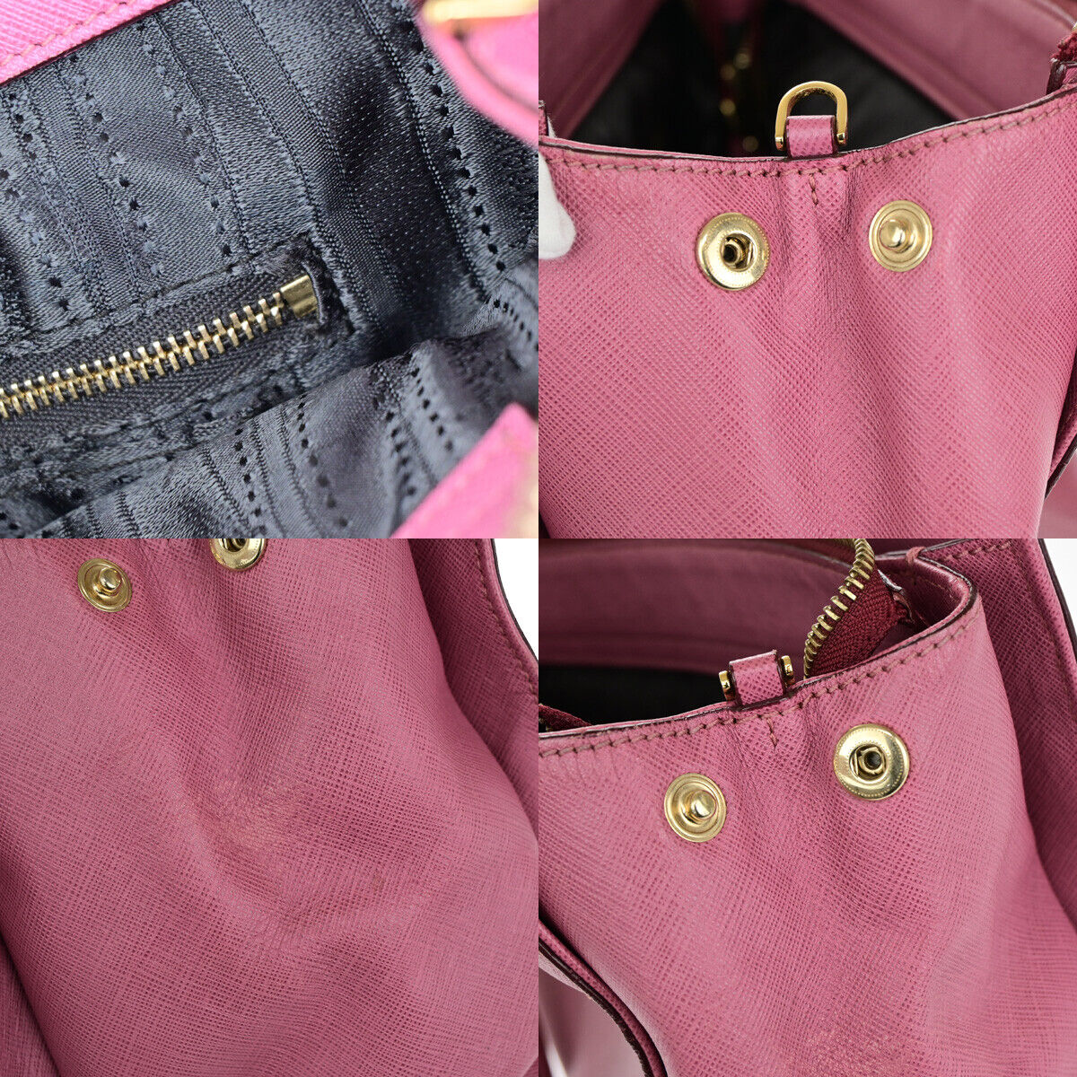 SALVATORE FERRAGAMO Logo Gancini Hand Bag PVC Leather Pink Gold Italy 67YE701