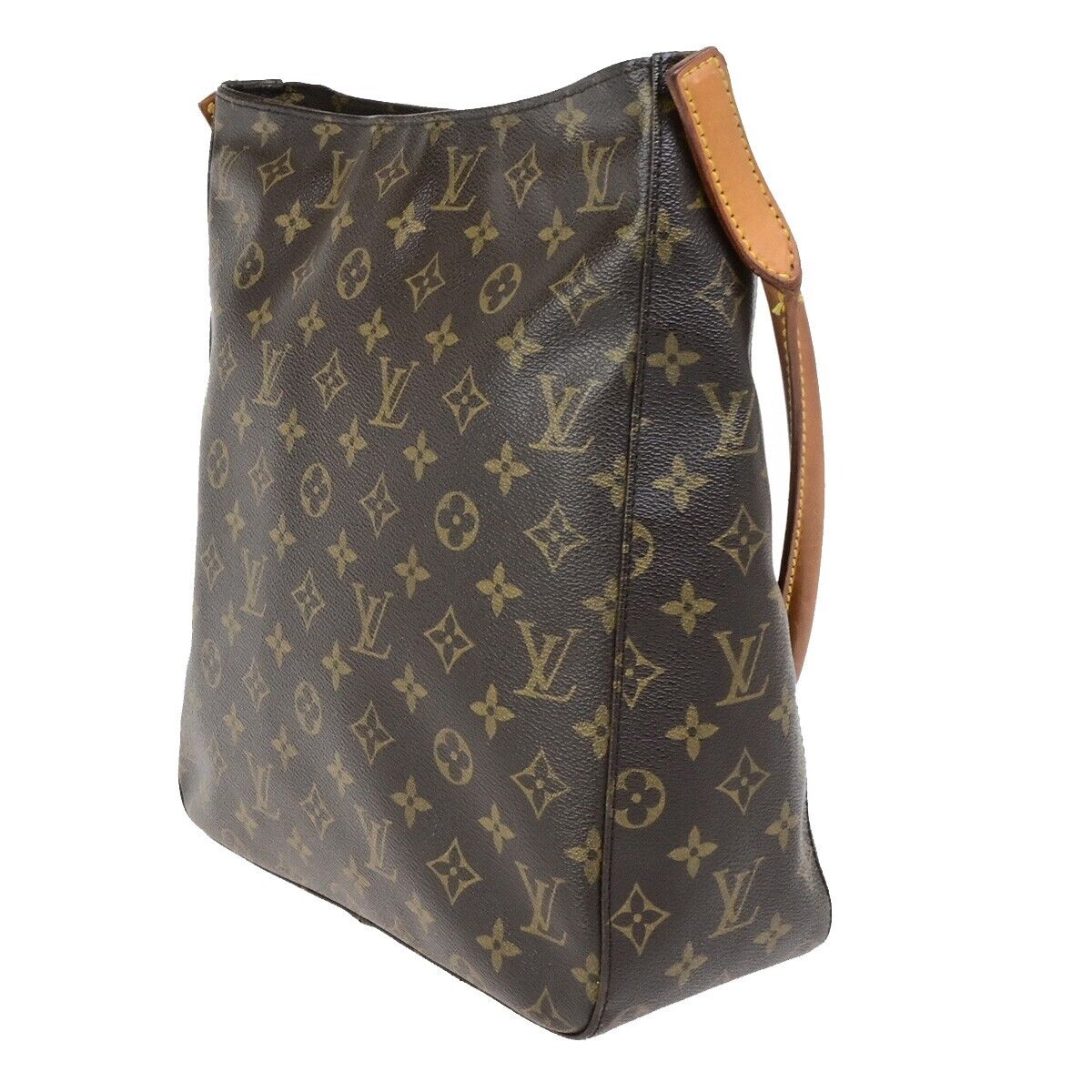 LOUIS VUITTON Looping GM Shoulder Bag Monogram Leather Brown M51145 34FB292