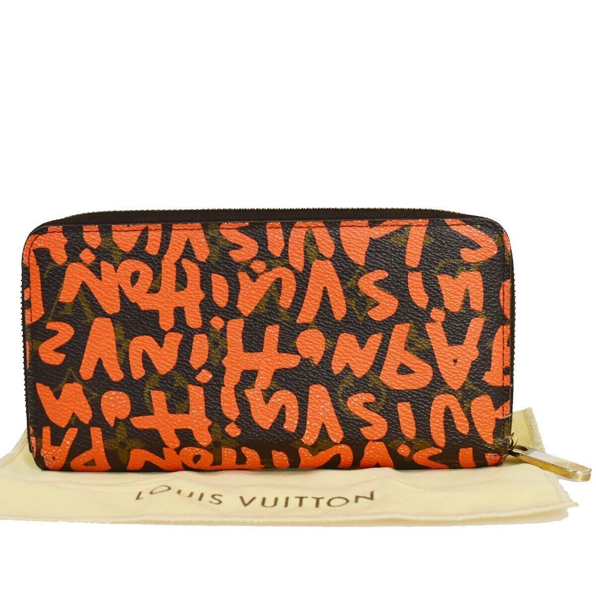 LOUIS VUITTON Zippy Wallet Long Bifold Monogram Graffiti Brown OE M93711 87YC247