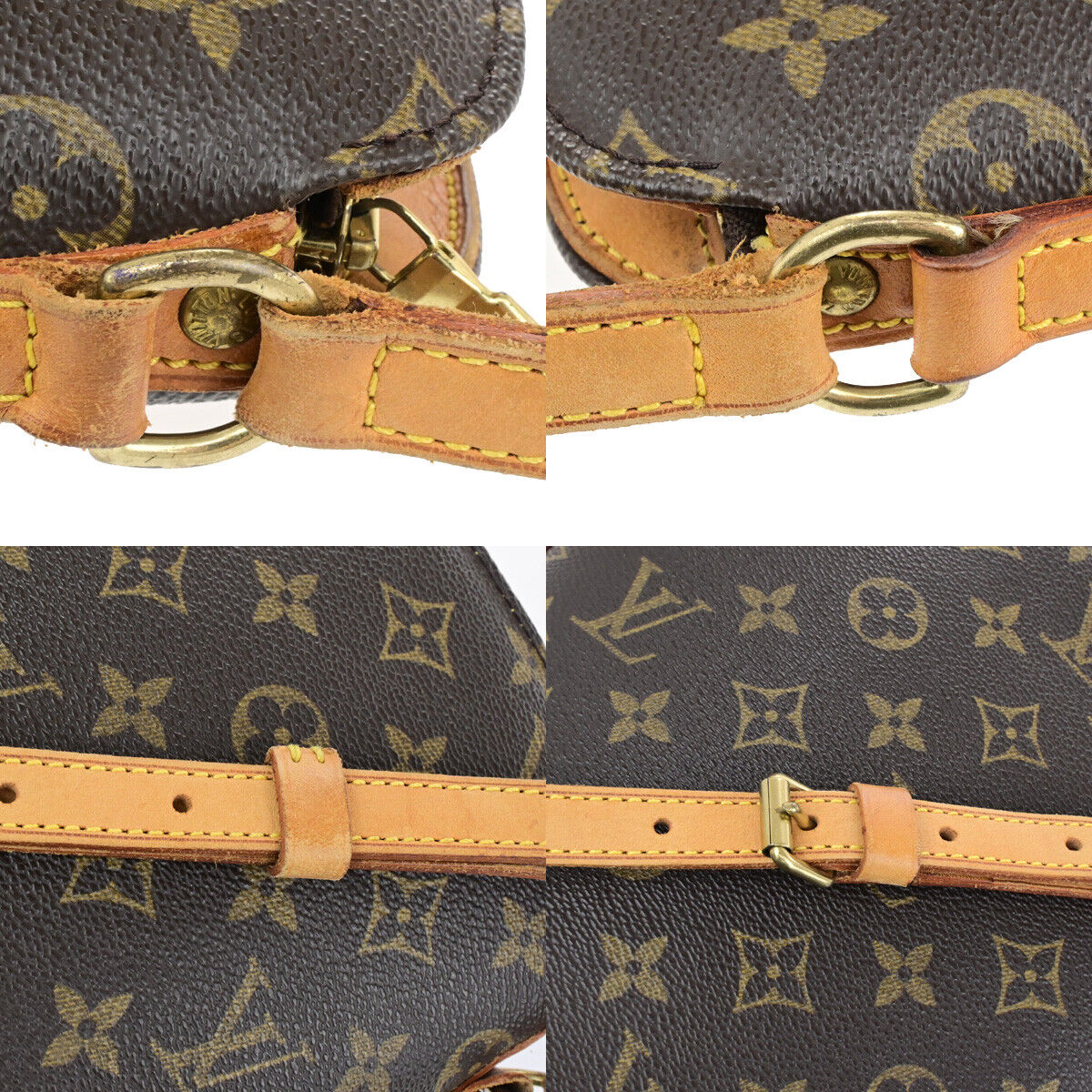 LOUIS VUITTON Logo Drouot Shoulder Bag Monogram Leather Brown M51290 75KA503