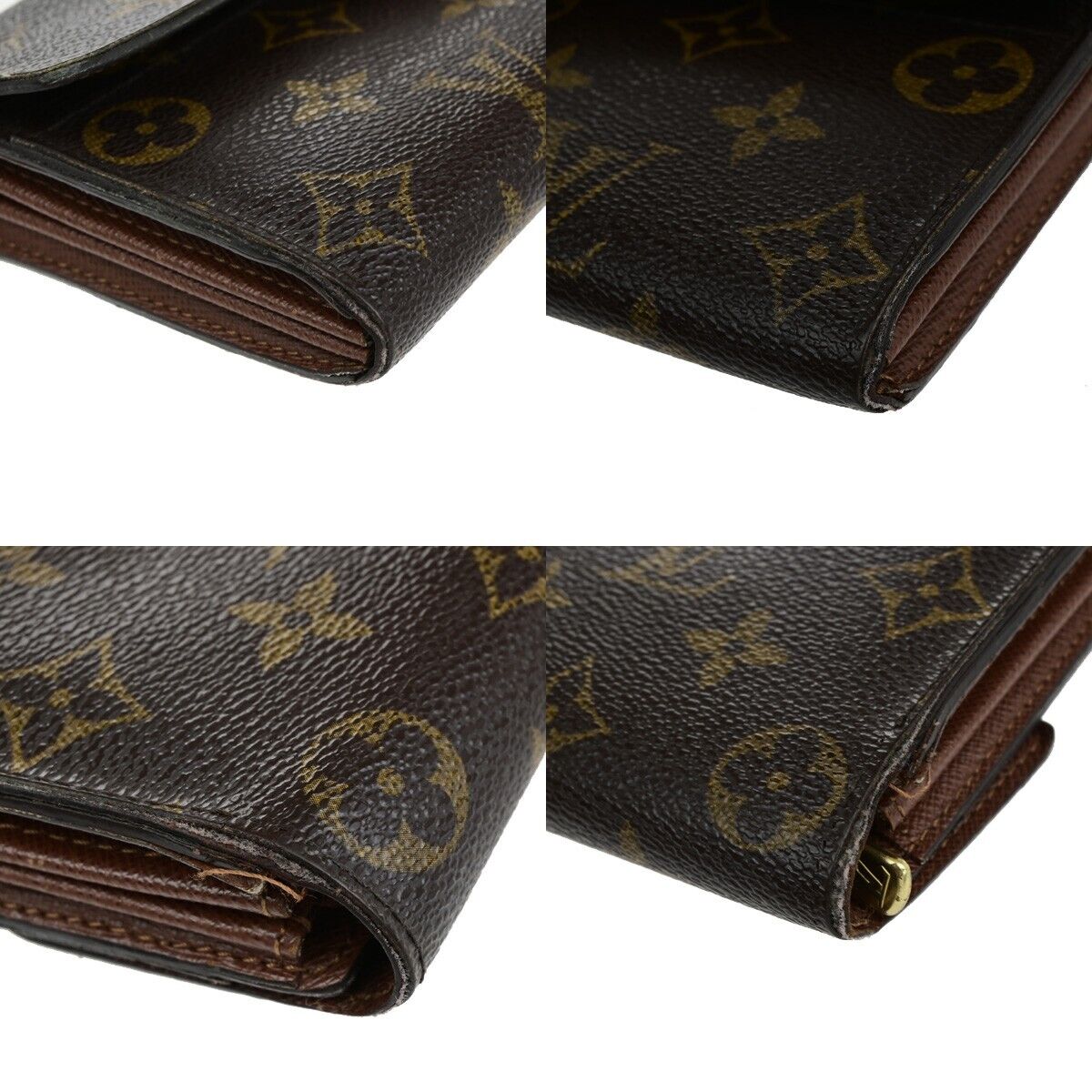 LOUIS VUITTON Logo Portefeuille Sarah Long Wallet Monogram Brown M61734 01EC142
