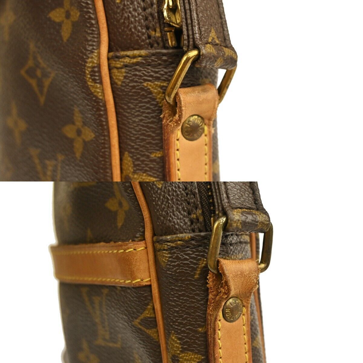 LOUIS VUITTON Danube Shoulder Bag Monogram Leather Brown France M45266 31GA141