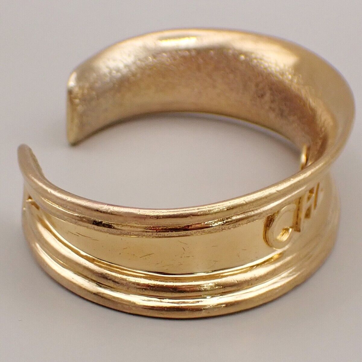 CHANEL CC Logo Bangle Bracelet 95A Gold France Accessory 84EC968