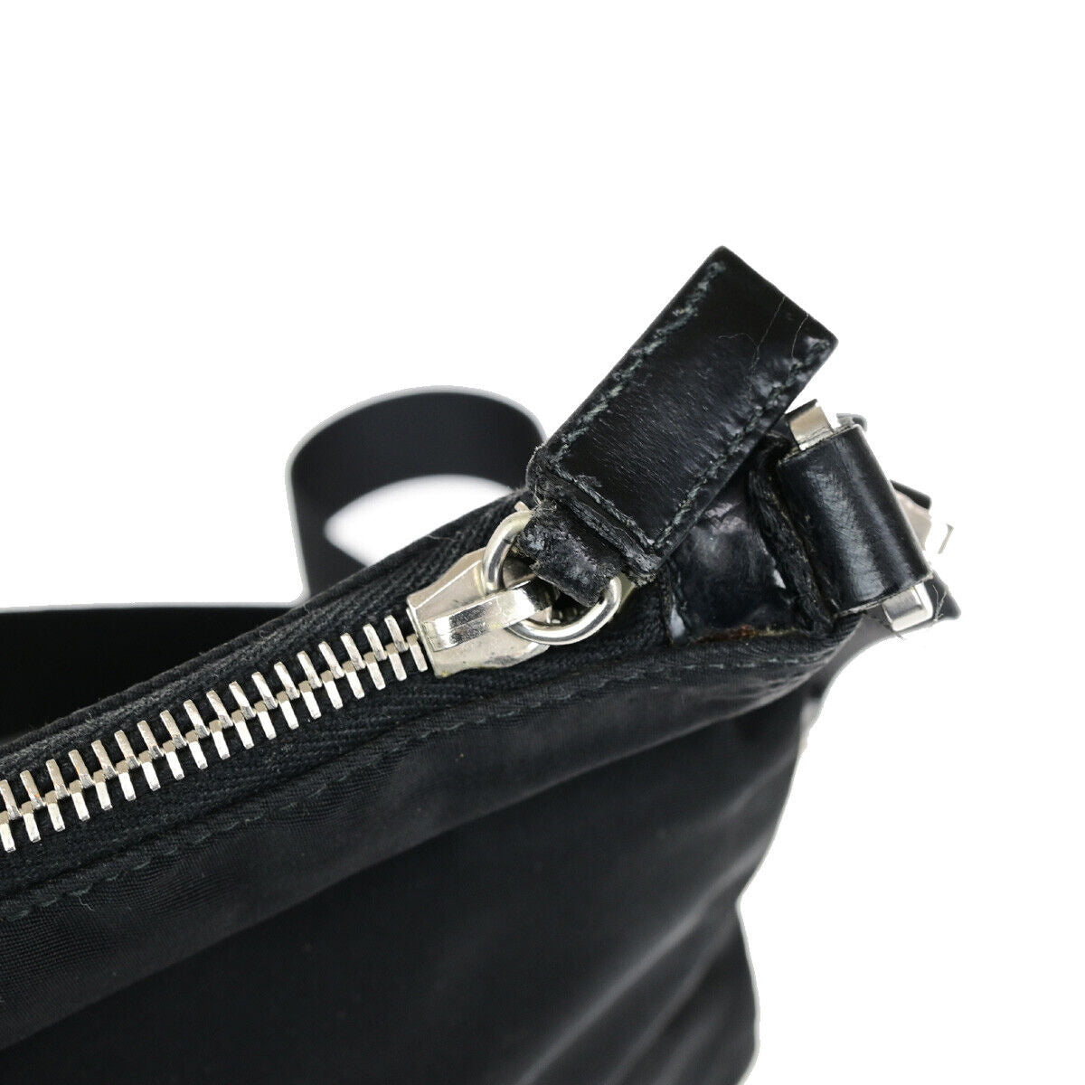 PRADA Logo Tessuto Crossbody Shoulder Bag Nylon Leather Black SHW Italy 67YG497