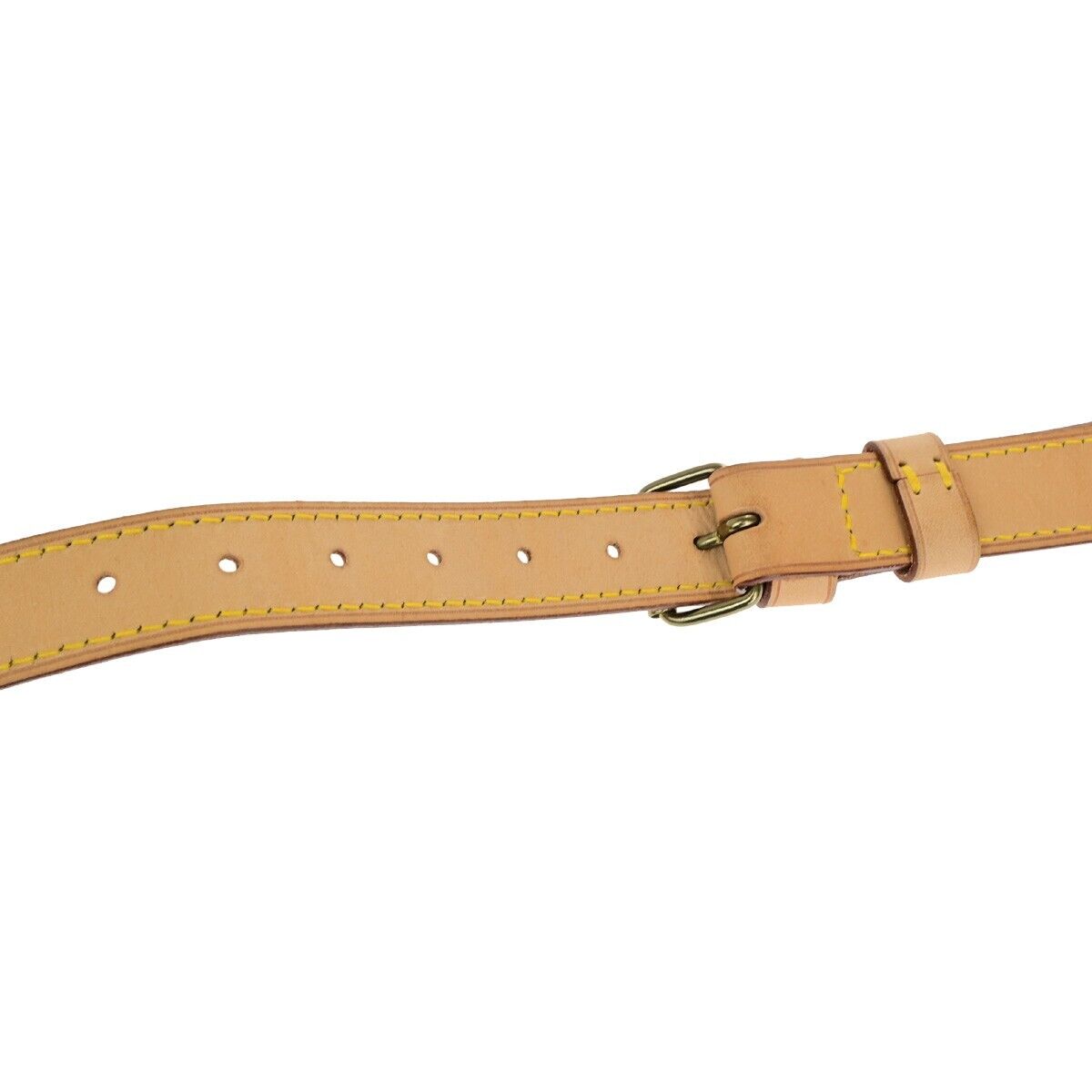 LOUIS VUITTON Logo Shoulder Strap Leather Brown Gold Bag Accessory 30YF258